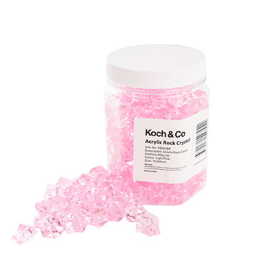 Acrylic Rocks - Acrylic Rock Crystal Scatters 15x25mm Light Pink (400g Jar)
