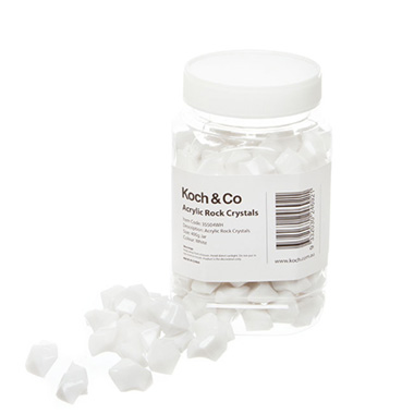Acrylic Rock Crystal Scatters White (15x25mm) 400g Jar