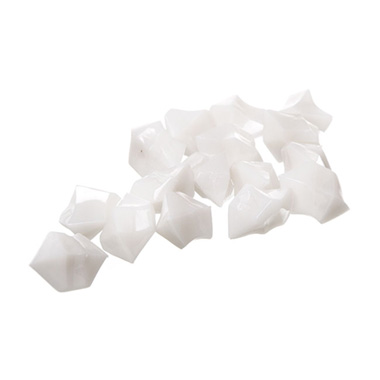 Acrylic Rock Crystal Scatters White (15x25mm) 400g Jar