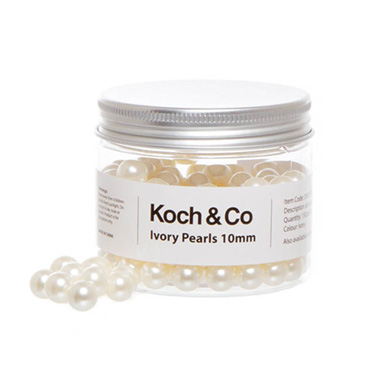 Acrylic Pearls - Acrylic Pearl Balls Ivory (10mm) 150pc Jar