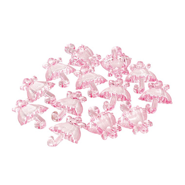 Acrylic Charm Ornament Umbrella Pack 12 Pink (49x36.6mm)