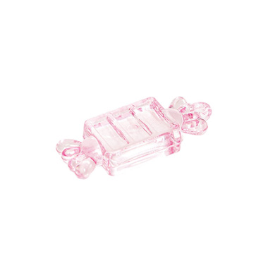 Decoration Acrylic Charms Candy Pack 12 Baby Pink (48x19mm)