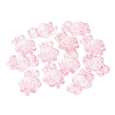 Acrylic Charms Lollypop Ornament Pack 12 Pink (57x39mm)