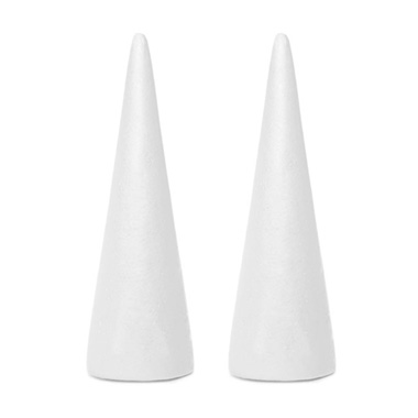 Other Polystyrene Shapes - Polystyrene Cone (D12x40cmH) Pack 2