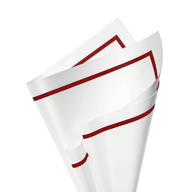 Regal Pearl Wrap Pattern - Cello Regal Red Silhouette Rib 65mic Pk100 White (50x70cm)