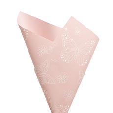 Regal Pearl Wrap Pattern - Cello Regal Butterflies 65mic Baby Pink (50x70cm) Pack 100