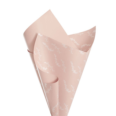 Regal Pearl Wrap Pattern - Cello Regal Branchlets 65mic Blush Pink Pack 100 (50x70cm)
