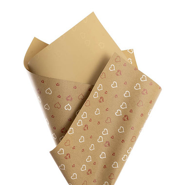 Valentines Cello - Cello Regal Pro 65mic Hearts Galore Brown Pk100 (50x70cm)