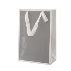 Gloss Paper Bag Silhouette White Grey(240x120x355mmH) Pack 5