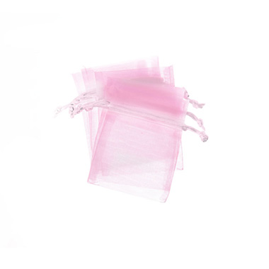 Organza Gift Bags - Organza Gift Bomboniere Bag Small Pink Pack 10 (7.5x10cmH)