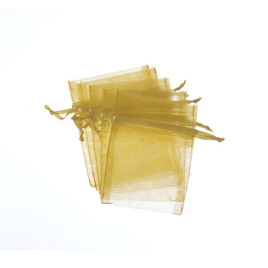 Organza Gift Bomboniere Bag Small Gold Pack 10 (7.5x10cmH)
