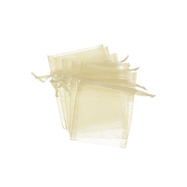 Organza Gift Bags - Organza Gift Bomboniere Bag Small Ivory Pack 10 (7.5x10cmH)