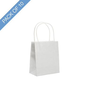 Kraft Paper Carry Bags - Kraft Paper Bag Shopper X Sml Silver Pk10 (140Wx75Gx165mmH)