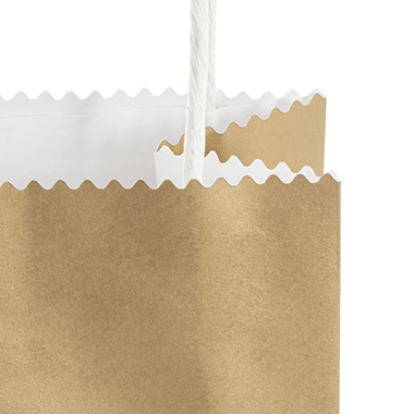 Kraft Paper Bag Shopper Small Gold Pk10 (150Wx80Gx200mmH)