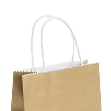 Kraft Paper Bag Shopper Medium Gold Pk10 (180Wx85Gx215mmH)