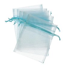 Organza Gift Bags - Organza Bag Medium Baby Blue (12.5x17cmH) Pack 10