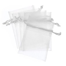 Organza Gift Bags - Organza Bag Medium White (12.5x17cmH) Pack 10