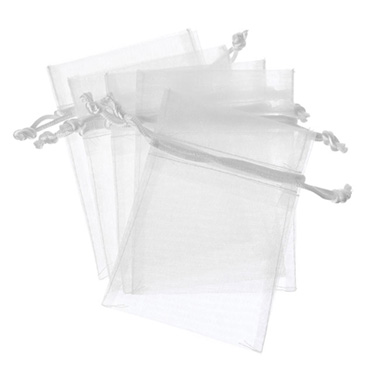 Organza Gift Bags - Organza Gift Bomboniere Bag Medium White Pk10 (12.5x17cmH)