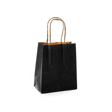 Kraft Paper Carry Bags - Kraft Paper Bag Shopper Extra Small Black (140Wx75Gx165mmH)