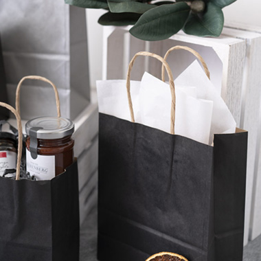 Kraft Paper Bag Shopper Small Black (150Wx80Gx200mmH)