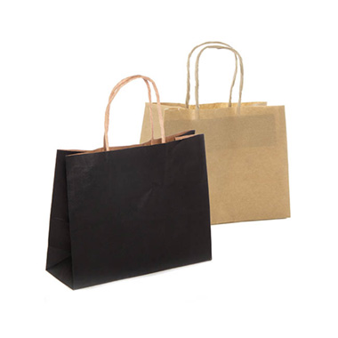 Kraft Paper Bag Boutique Black (220Wx80Gx180mmH)