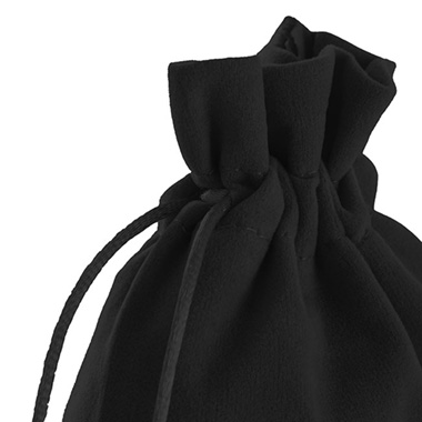 Velvet Gift Bag Medium Pack 6 Black (12.5x17cmH)