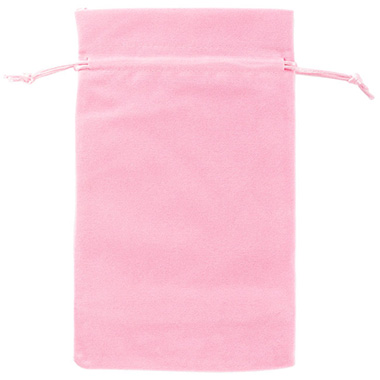 Velvet Gift Bag Large Pack 6 Baby Pink (15x24cmH)