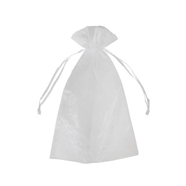 Organza Gift Bomboniere Bag Large White Pack 10 (15x24cmH)