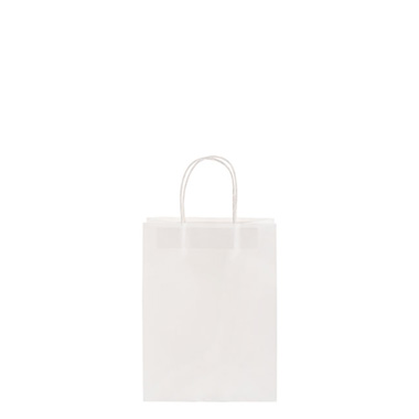 Kraft Paper Bag Shopper Mini White Pack 10 (140Wx75Gx165mmH)