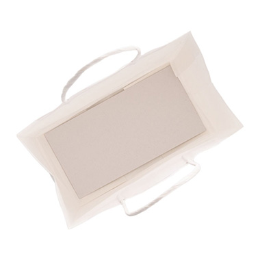 Kraft Paper Bag Shopper Large White Pk10 (240Wx120Gx355mmH)