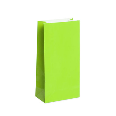 Lolly Bags - Lolly Bag Small Lime (9Wx5Gx18cmH) Pack 25
