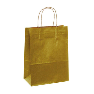 Kraft Paper Carry Bags - Kraft Paper Bag Shopper Large Gold (205Wx110Gx275mmH)