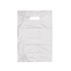 Plastic Shopping Bags - Plastic Bag Economy Checkout Bag White (255x380mmH) Pack 25