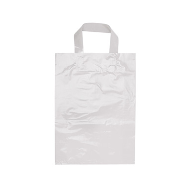 Plastic Shopping Bags - Plastic Checkout Bag Loop Handle Sml White (250Wx350mmHx80G)