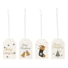 Hanging Christmas Gift Tags 4 Designs Pack 48 (4.5x6.8cmH)