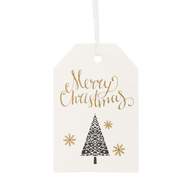 Hanging Christmas Gift Tags 4 Designs Pack 48 (4.5x6.8cmH)