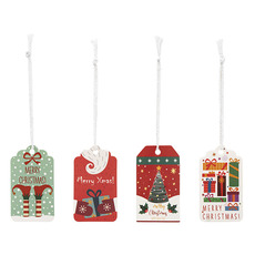 Gift Tags & Labels - Hanging Christmas Gift Tags Asst Designs Pack 48 (4x7cmH)