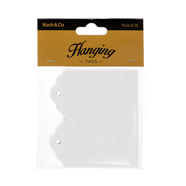 Gift Tags & Labels - Hanging Gift Tags Folded White (5x9cmH) Pack 20