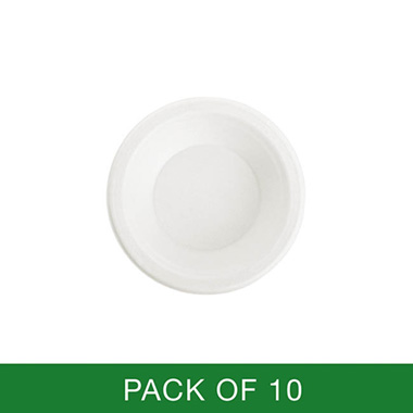 Party Tableware - Sugarcane Bowl White (16cm) Pack 10