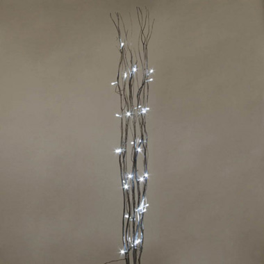 LED Decorations - LED Willow Branch 3AA Silver (1.2m) Pack 5