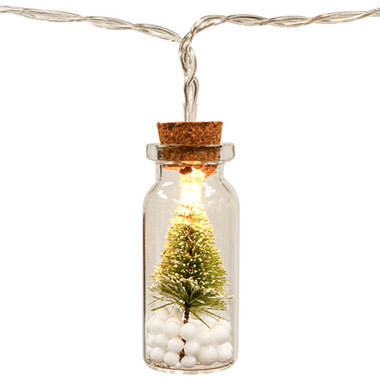 Christmas Tree Decorations - LED Xmas Tree Fairy Lights 10Lights 2m Clear Cord 3xAA