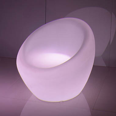 LED Event Glow Furniture - Round Chair Illuminated LED White (68x66x62cmH)