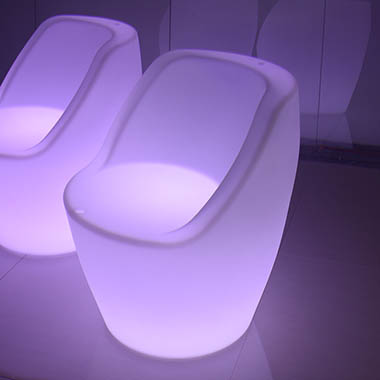 LED Event Glow Furniture - Lounge Bar Chair LED White (63x65x72cmH)