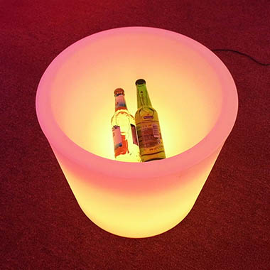 LED Glow Planters - Ice Bucket & Planter Multiuse LED White (40cmDx40cmH)