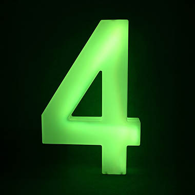 LED Numbers - Number 4 Large LED Remote White (52x10x80cmH)