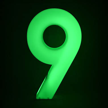 LED Numbers - Large Remote LED Number 9 (46.8x10x80cmH)