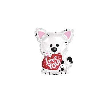 Foil Balloons - Foil Balloon 10 (25.4cm Dia) Love You Puppy White