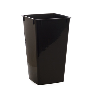 Plastic Flower Buckets - Display Flower Bucket Plastic Square 4L Black (16x16x26cmH)