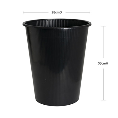 Dutch Flower Bucket Plastic Round 13L Black (29Dx36cmH)