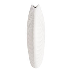 Ceramic Ethan Round Vase Matte White (33x8.5X29.7cmH)